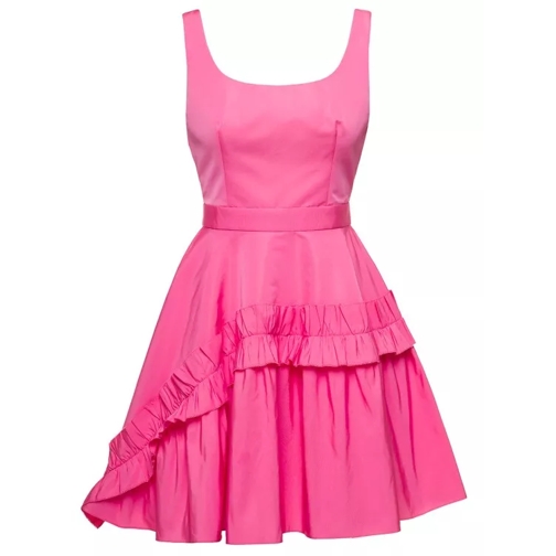 Alexander McQueen Pink Mini Dress With Oversize Ruche In Polyfaille Pink 