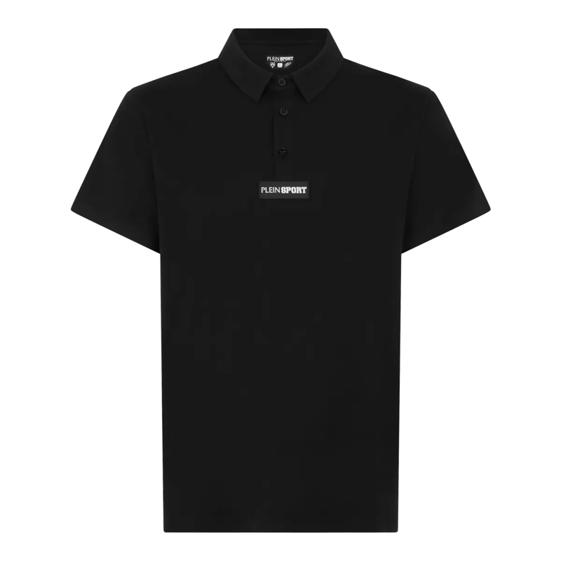 Plein Sport Top Pique Polo T-Shirt Scratch schwarz