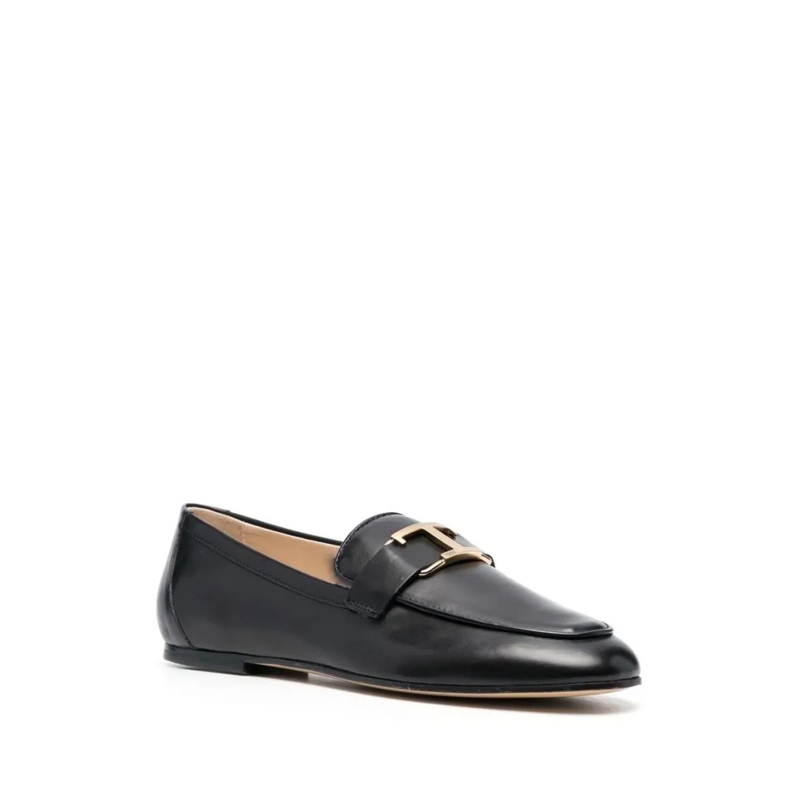 Tod's Ballerinas T-Logo Leather Loafers Black(Image 14)