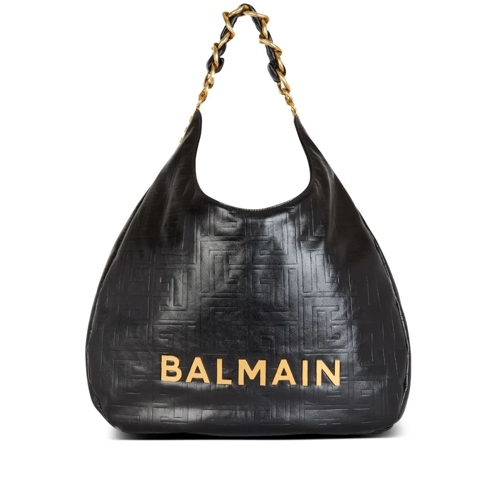 Balmain Schultertasche 1945 Soft Hobo Cabas Bag Black