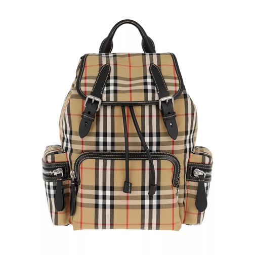 Burberry House Check Backpack Medium Leather Antique Yellow Rucksack