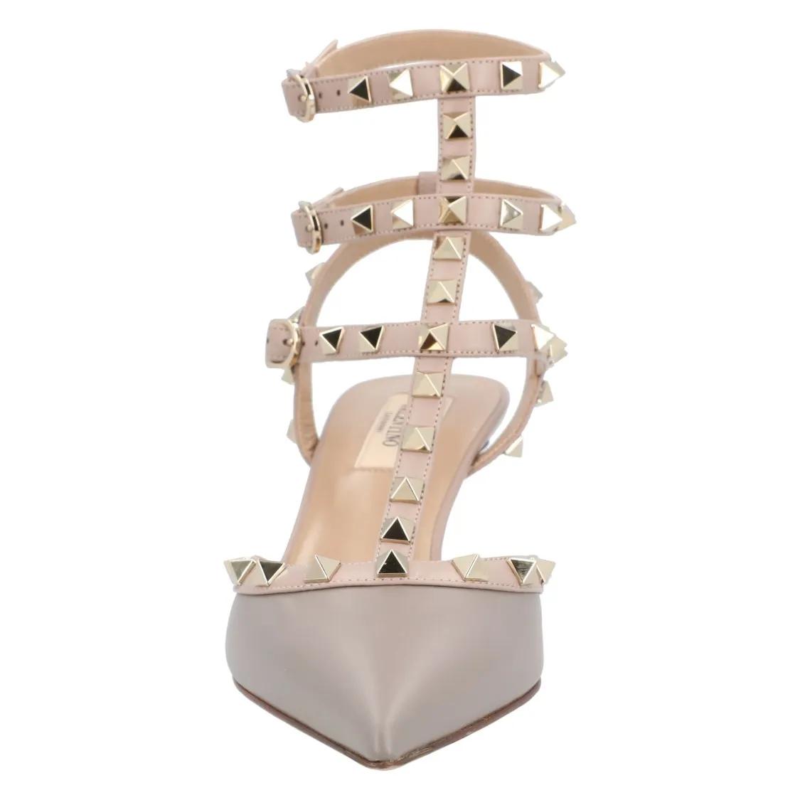 Thumbnail - Valentino Garavani Hohe Schuhe - Rockstud Pointed-Toe Pumps - Gr. 37 (EU) - in Grau - für Damen