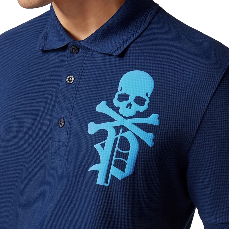 Philipp Plein Top Poloshirt Skull&Bones dunkel-blau(Image 2)