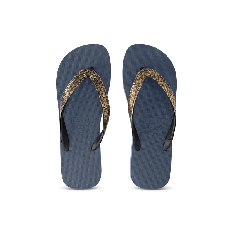 UZURII Flip Flops Zehentrenner Python Bronze marineblau