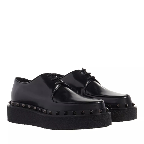 Valentino Garavani Rockstud Sneaker Black lace up shoes
