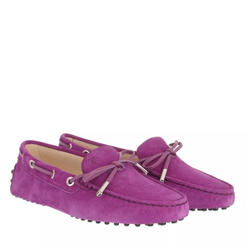 Tod's Heaven Loafer With Eyelets And Lace Bow Grape Juice Driver mockasiner