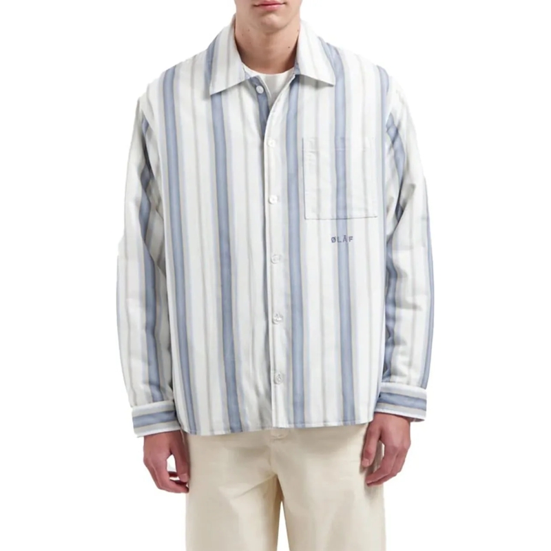 ØLÅF Weste olaf Padded Stripe Overshirts Wit M160509 weiß(Image 7)
