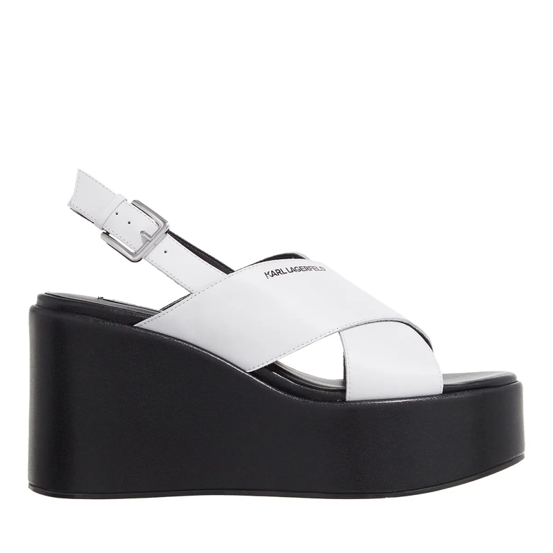 Karl Lagerfeld Sandalen Wendy Kross Strap Sling White Lthr W/Black