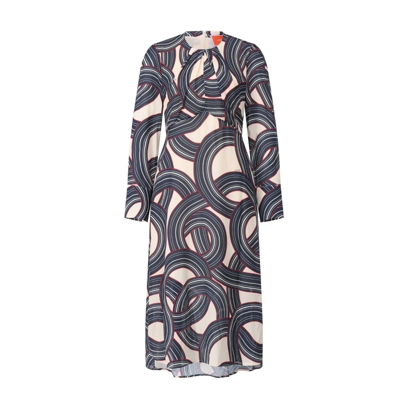 LaDoubleJ Maxi-jurk Kleid mit Muster Creme