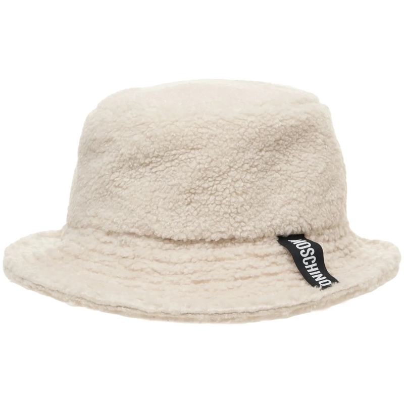Moschino  Faux fur bucket hat weiß