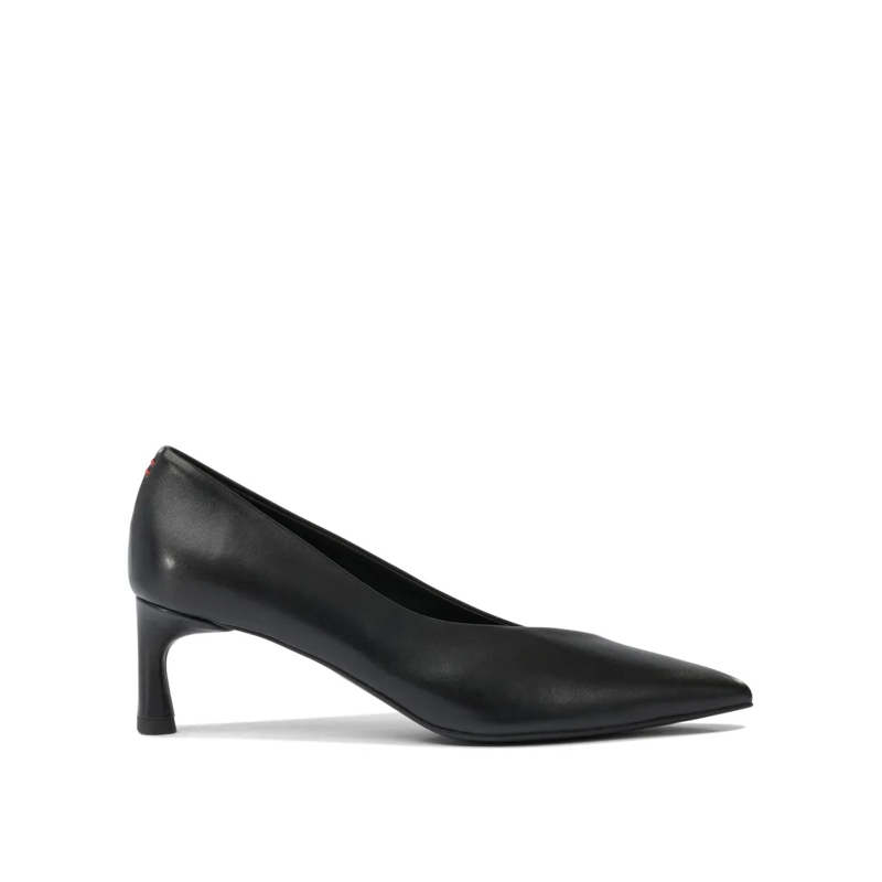 Halmanera Pumps Pointed Toe Heeled Shoes With Flared Mid-Height He Black