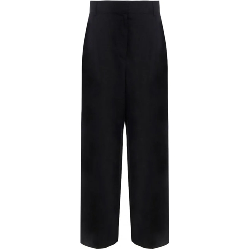 Salvatore Ferragamo Hosen Salvatore Ferragamo Silk And Linen Pants schwarz