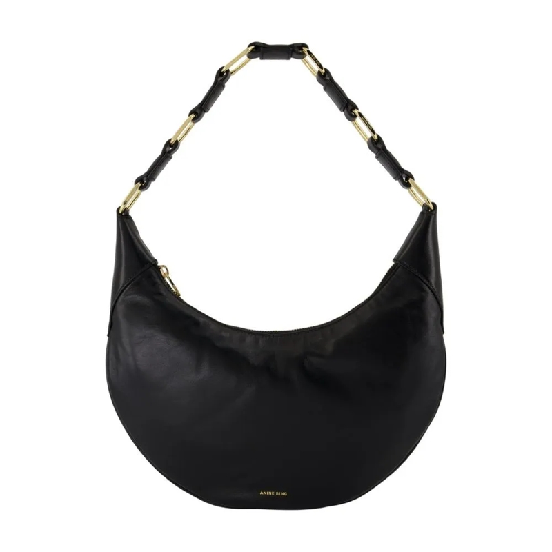Anine Bing Schoudertas Kate Hobo Bag - Leather - Black Black