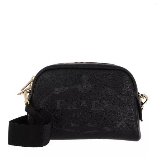 Prada Logo Camera Bag Leather Black Crossbody Bag