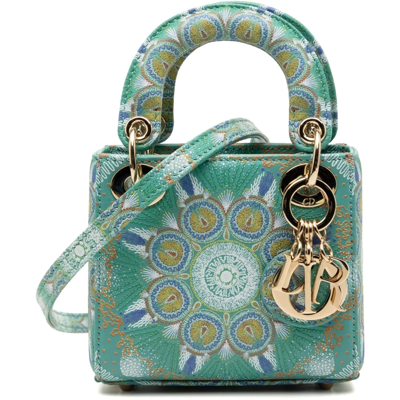 Christian Dior Schultertasche Micro Calfskin In Lights Lady Dior grün