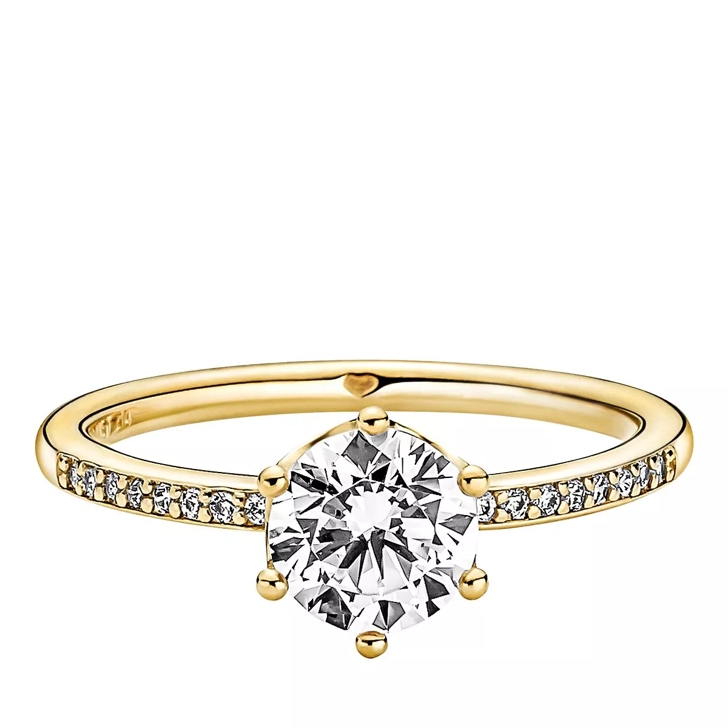 Pandora Klare Funkelnde Krone Solit rring 14k Gold plated unique