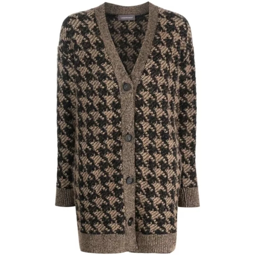 Lorena Antoniazzi Houndstooth-Pattern Knitwear Cardigan Brown 