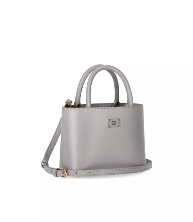 Elisabetta Franchi Totes Pearl Grey Small Shopping Bag in grijs
