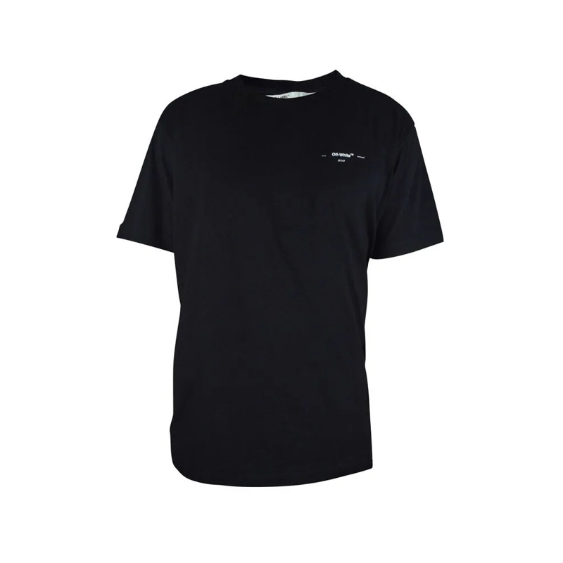 Off-White T-shirt Black Crew Neck T-Shirt With Signature Logo Black