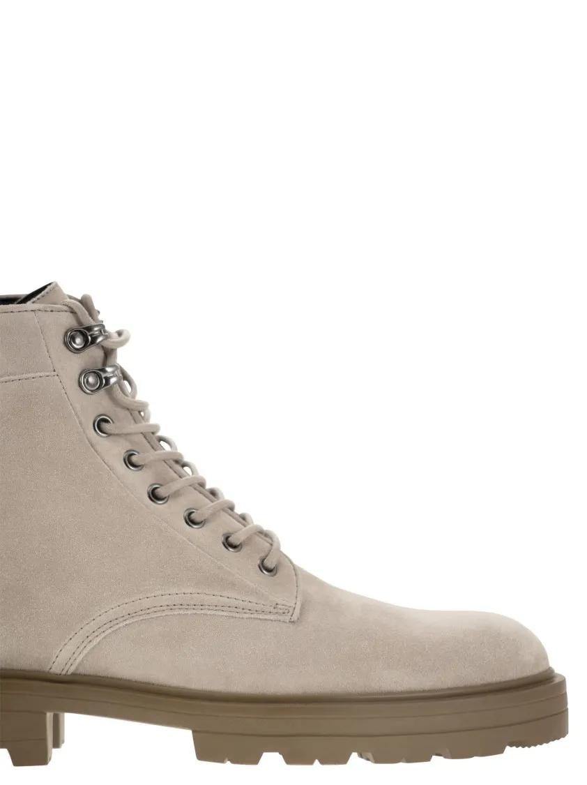 Thumbnail - Hogan Stiefel - H673 Suede Boots - Gr. 8_5 - in Beige - für Damen