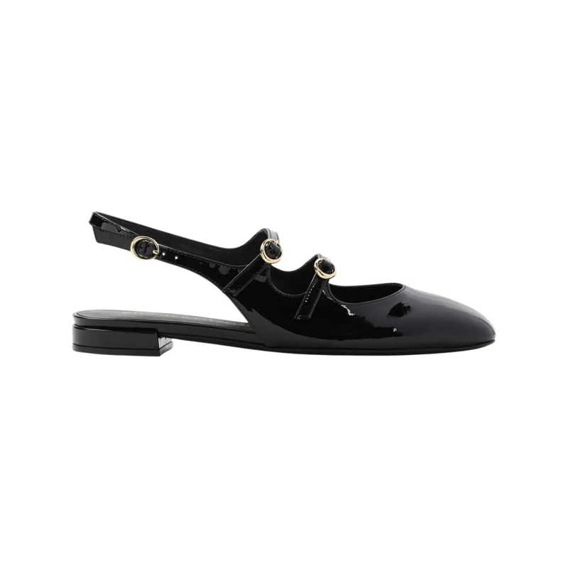 Stuart Weitzman Balletschoenen Benni Mj Slingback Black