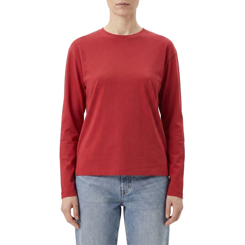 TOTEME T-shirt Langarmshirt mit Rundhalsausschnitt rot(Image 2)