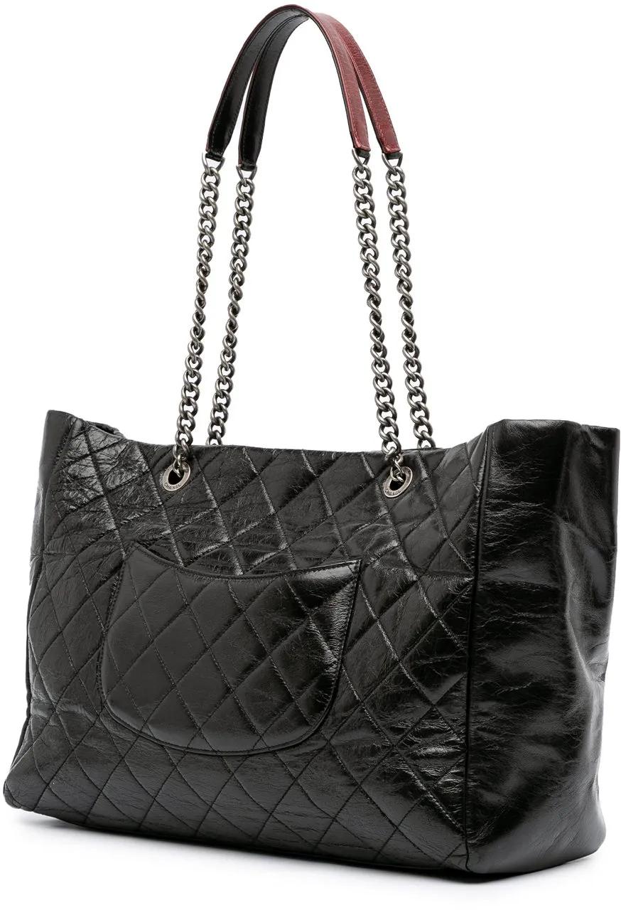 Thumbnail - Chanel Shopper - 2014 Large Quilted Glazed Calfskin Duo Color Tote - Gr. unisize - in Schwarz - für Damen