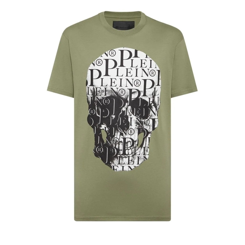 Philipp Plein T-Shirt T-Shirt Skull grün