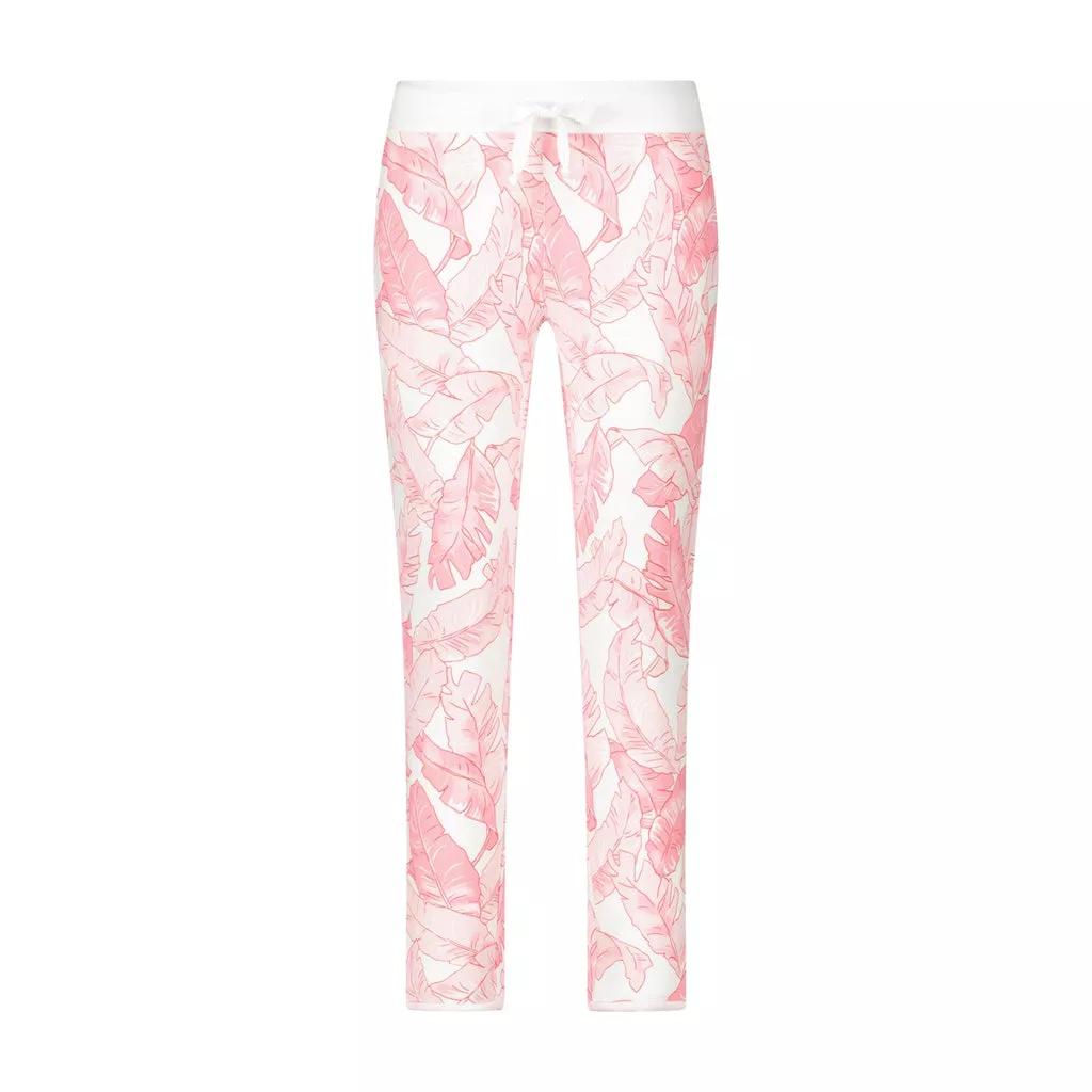 Juvia - Sweatpants Smilla mit naturalem Print - Größe L - pink