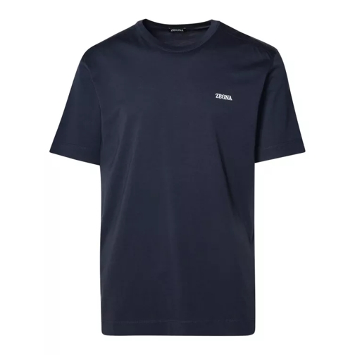 Zegna Blue Cotton T-Shirt Black 