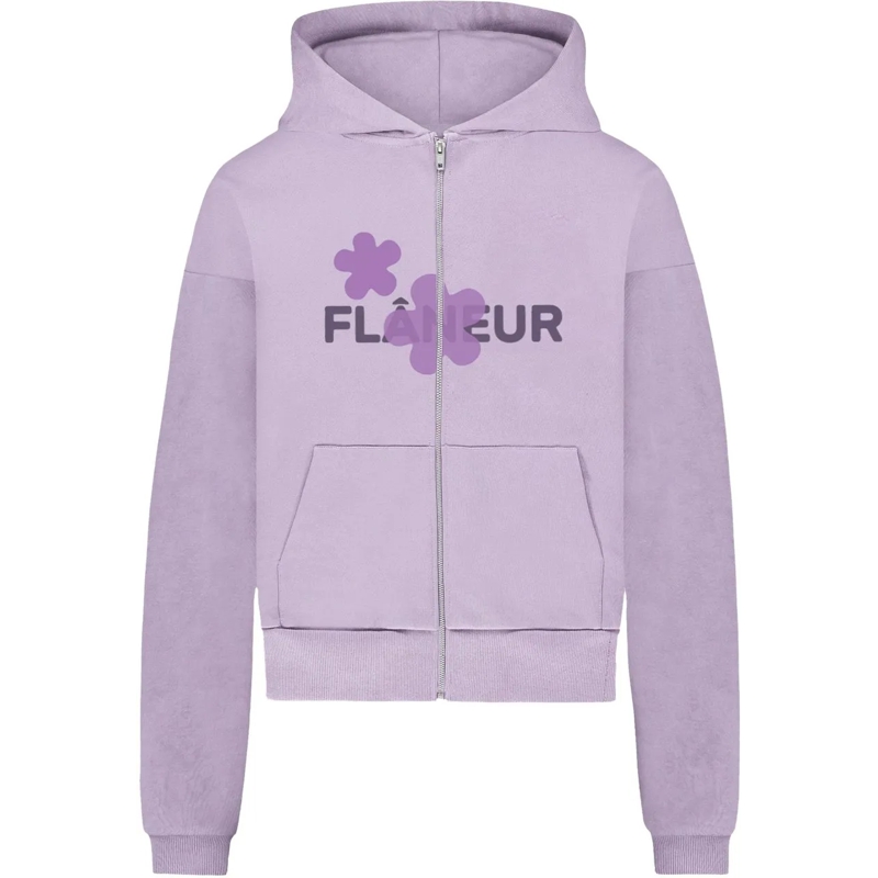 Flâneur  Organic Flower Zip-Up | Soft Purple lila