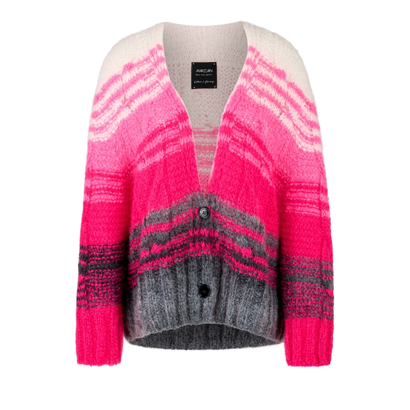 Marc Cain Overgangsjas Strickjacke im Streifen-Design Pink