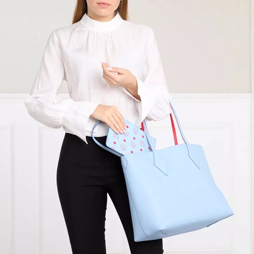 MCM Leather Reversible Shopping Bag Medium Blue Bell Fourre-tout