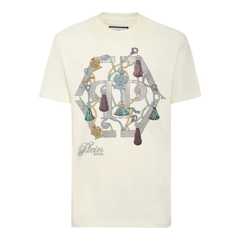 Philipp Plein T-Shirt T-Shirt Rundhalsausschnitt Ss weiss