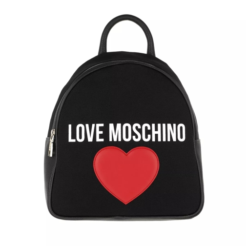 Love Moschino Canvas+Pebble Pu Backpack Nero Ryggsäck