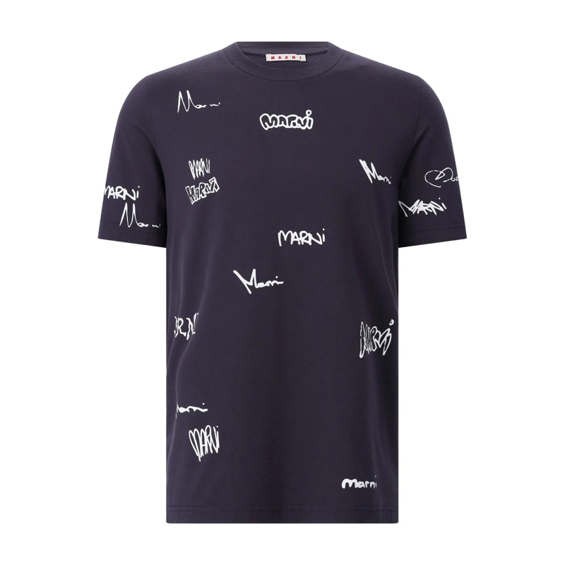 Marni Chemise Logo T-Shirt – Navy Dunkelblau