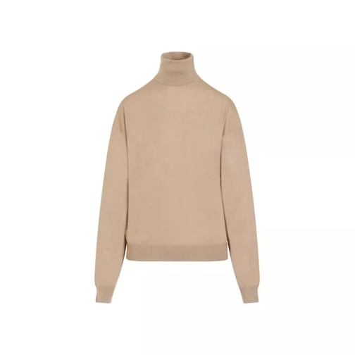 Saint Laurent Camel Wool Sweater Brown 