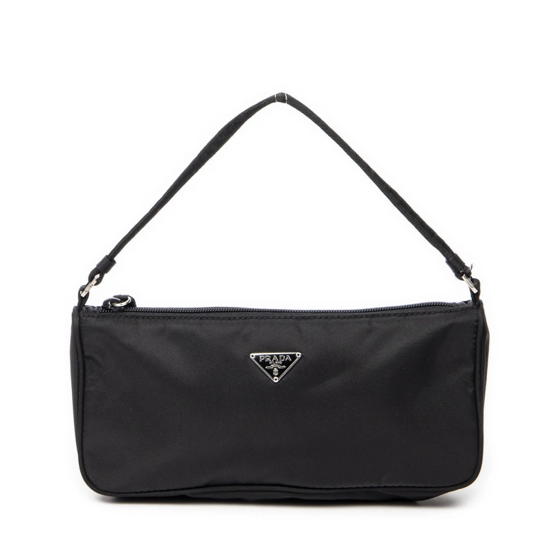 Prada Crossbody Bag Rectangular Zip Pochette schwarz