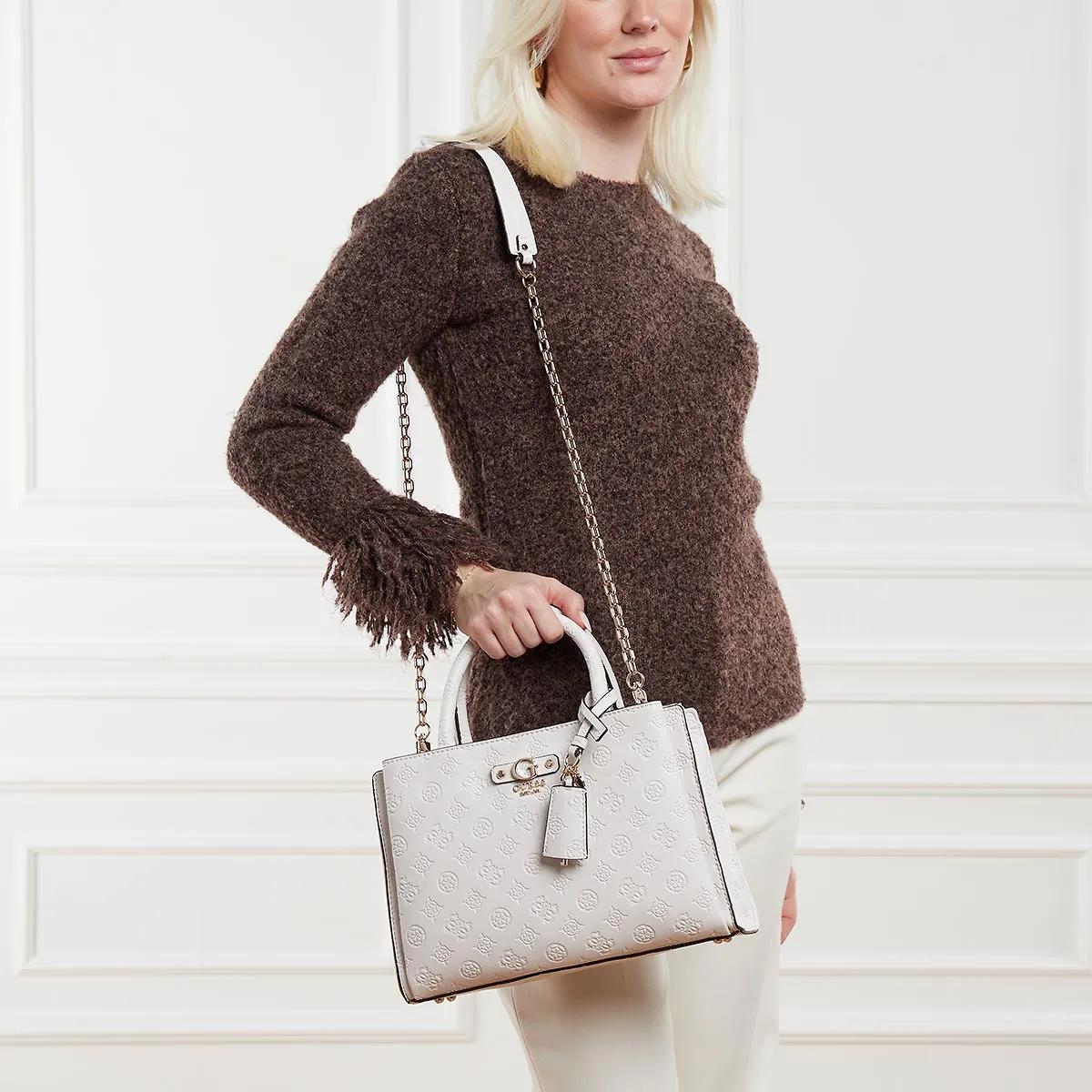 Guess Gerty Girlfriend Satchel Off White Tote