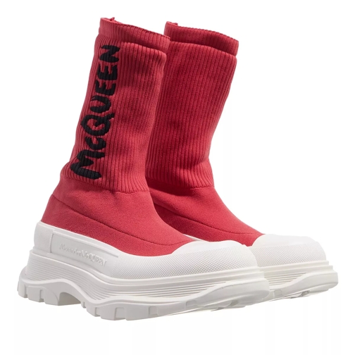 Alexander McQueen Red Stretch Nylon Tread Slick Sneakers Red Slip-On Sneaker