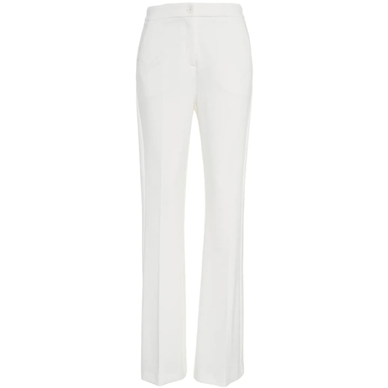 Pinko Broek Straight-Leg Trousers With Smooth Finish White