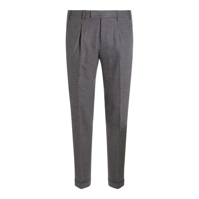Pt Torino Chino Tailored Grey Trousers With Front Pleats Grey
