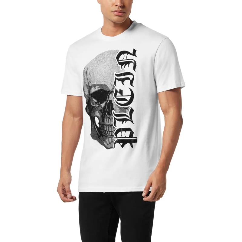 Philipp Plein T-Shirt T-Shirt Round Neck Ss Gothic Plein Embellished weiss(Image 3)