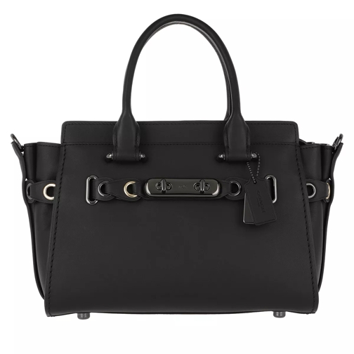 Coach Swagger 27 With Link Detail Black/Dark Gunmetal Tote