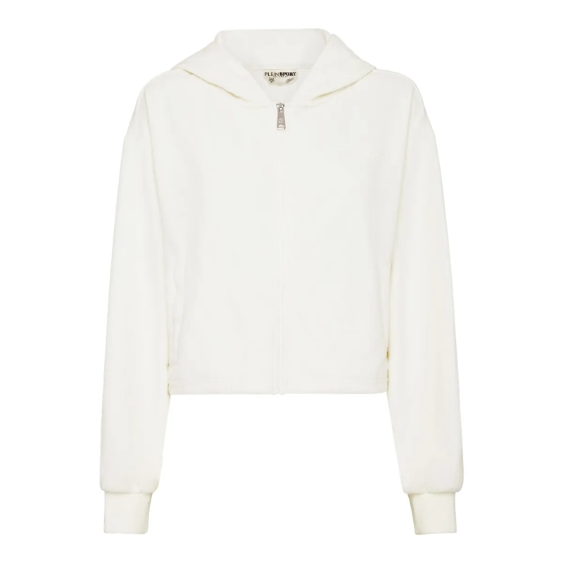 Plein Sport Top Kapuzen-Sweatshirt weiss