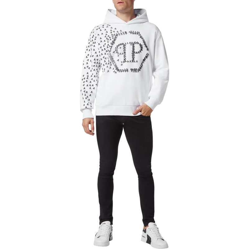 Philipp Plein Top Hoodie Skull&Bones weiss(Image 4)