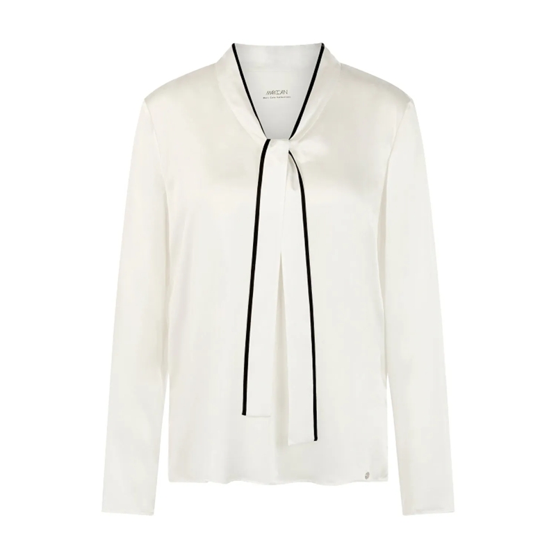 Marc Cain Bluse Bluse aus Seiden-Mix weiß