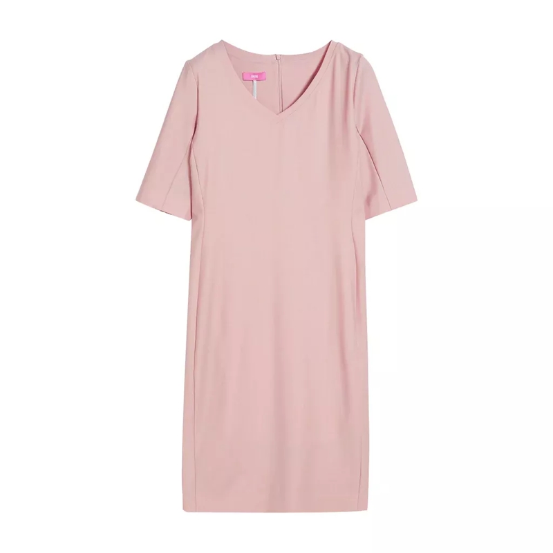 Cinque  Kleid mit Schurwolle und V-Ausschnitt Dunkelblau