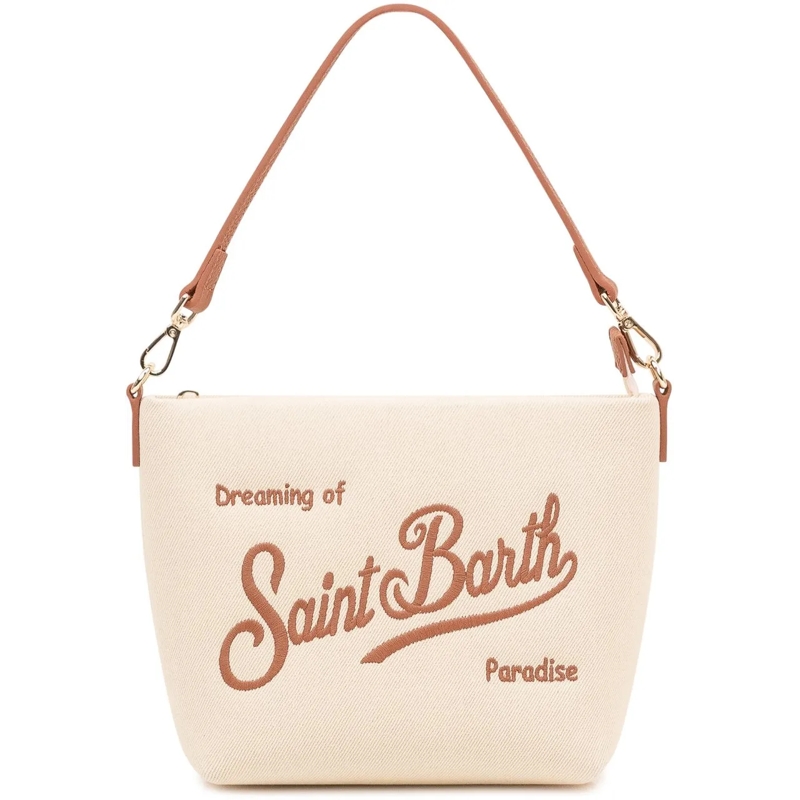 Mc2 Saint Barth Schultertasche Borsa Aline a Spalla con Logo weiß