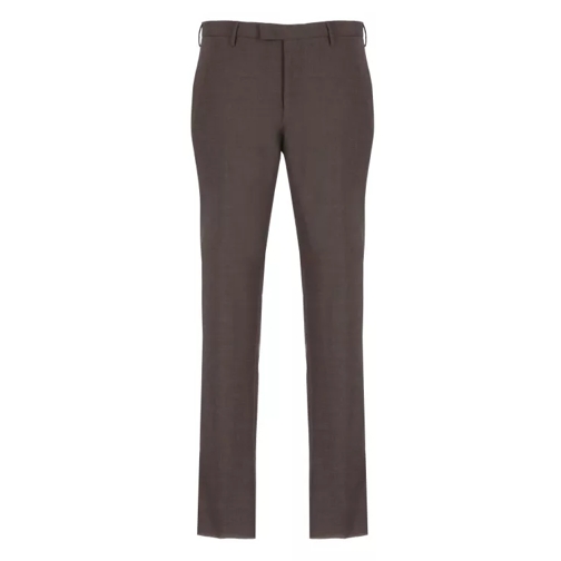 Pt Torino Brown Wool Trousers Brown 